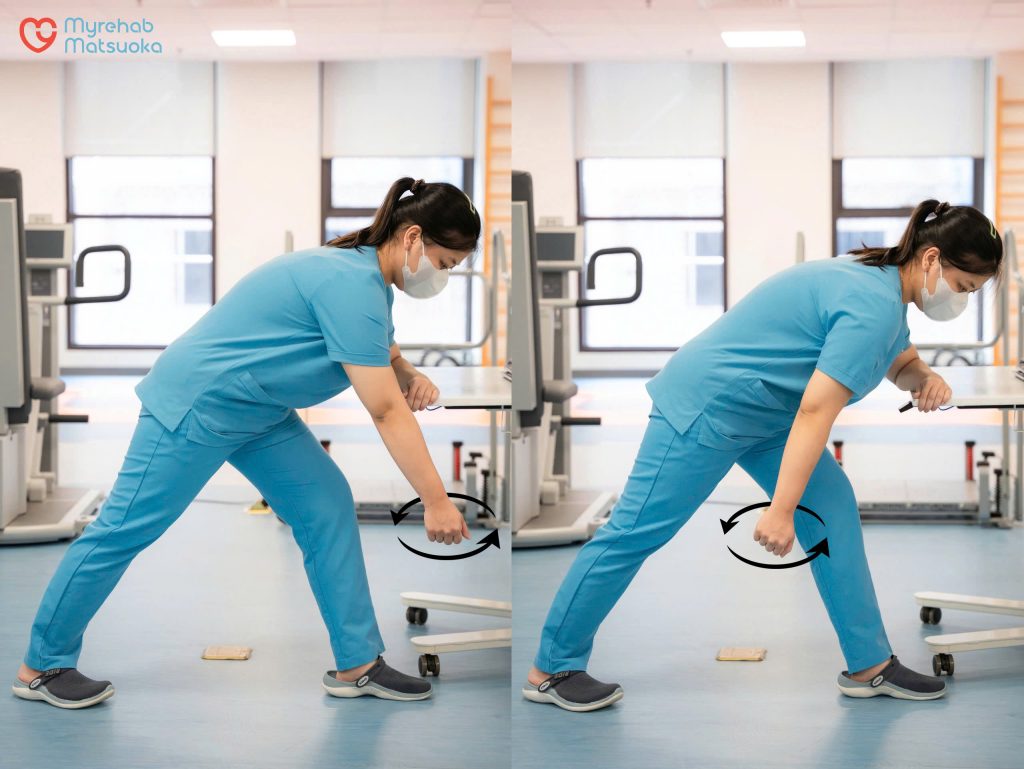 Bài tập con lắc cho người bị viêm quanh khớp vai thể đông cứng