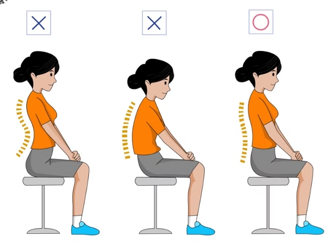 Tư thế ngồi cong và gù lưng