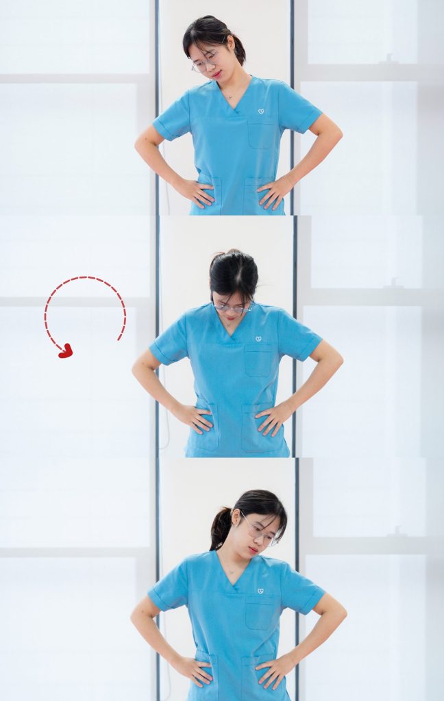 Bài tập xoay cổ chậm hỗ trợ duy trì biên độ vận động sinh lý và tăng cường lưu thông tuần hoàn tại chỗ