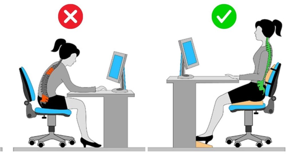 Ngồi đúng tư thế tránh gù lưng