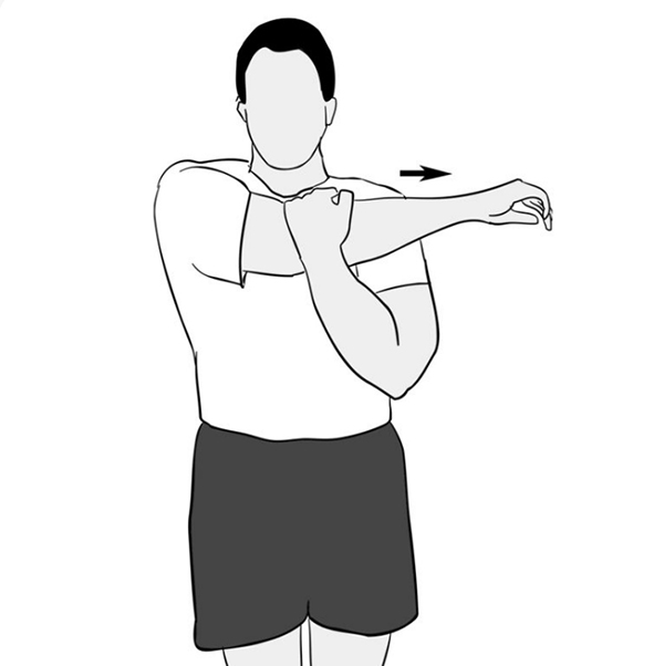 Bài tập phục hồi chức năng khớp vai - Bài tập vắt chéo tay trước ngực