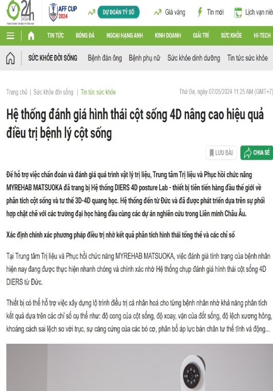 Báo 24h nói về PHCN tại trung tâm Myrehab Matsuoka