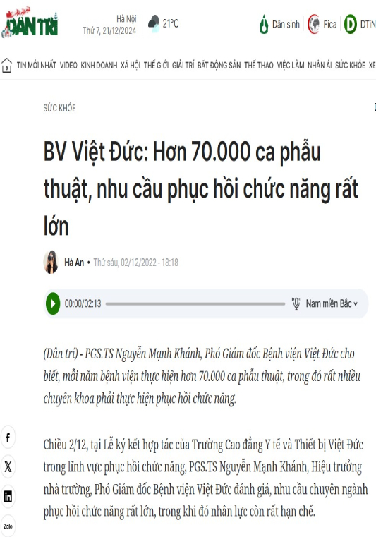 Báo Dân trí nhắc về PHCN trượt đốt sống tại Myrehab