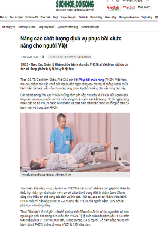 Nâng cao chất lượng phục hồi chức năng cho người Việt