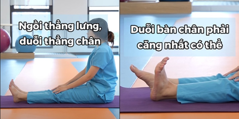 Bài tập duỗi cổ chân.