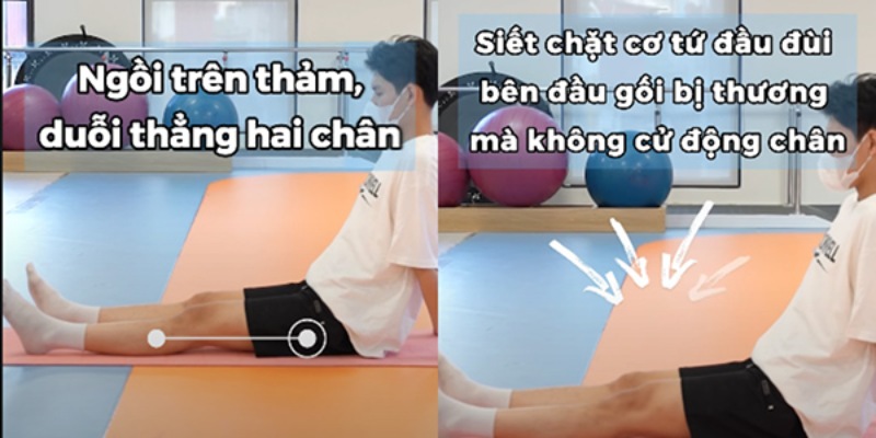 Bài tập gồng cơ tứ đầu đùi.